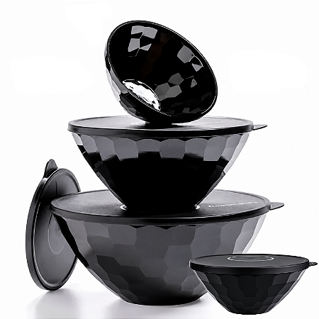 Tupperware Kit Tigelas Prisma Policarbonato Preta