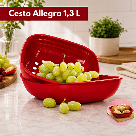 Tupperware Cesto Allegra 1,3L Vermelho