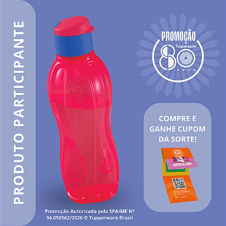 Tupperware Eco Garrafa 1 Litro Vermelho Fluo