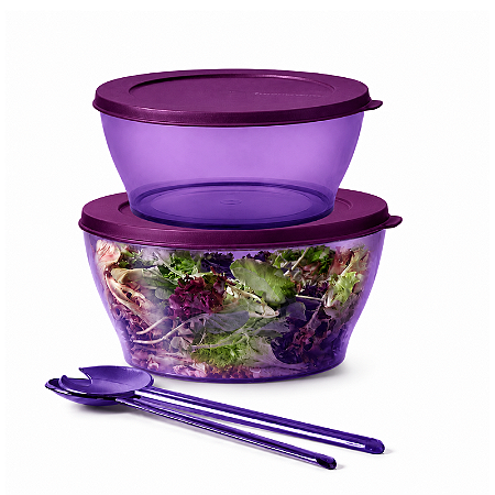 Tupperware Kit Tigela Clear Policarbonato + Pegador Prisma Uva 3 Peças