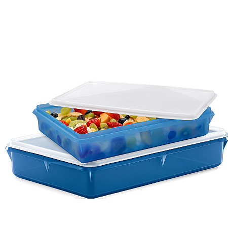 Tupperware Kit Refri Box 1,5 + 3.5 Litros Azul Royal