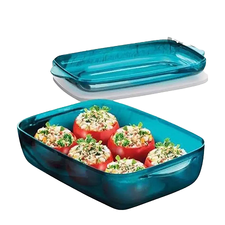 Tupperware Microplus Retangular 1,7 Litros Policarbonato Turmalina