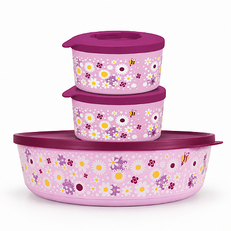 Tupperware Kit 3 Tigelas Ilumina Margarida
