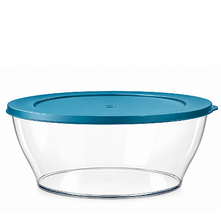 Tupperware Tigelas Clear Policarbonato 6 Litros Tampa Azul