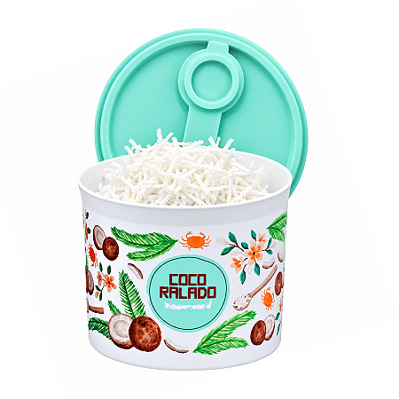 Tupperware Redondinha Floral Coco Ralado Com Bico Dosador 500ml