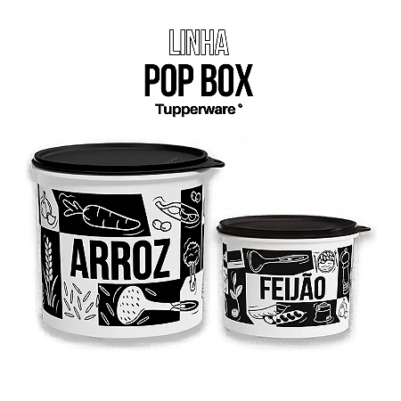 Tupperware Kit Caixa Pop Box 2 Pecas Arroz e Feijão