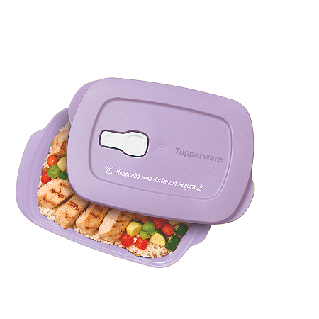Tupperware Cristalwave Retangular Geração II Lilas 1L