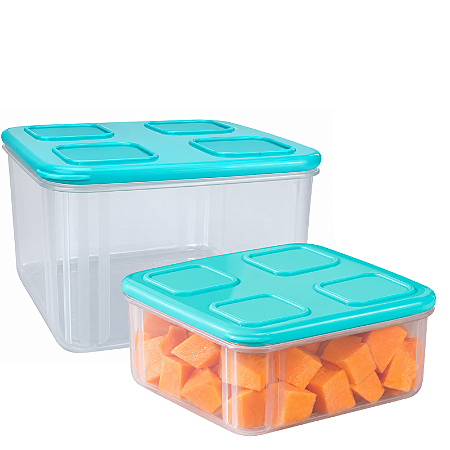 Tupperware Kit Tupperfresh Quadrado 1L + 1,5 Litros Verde Mint