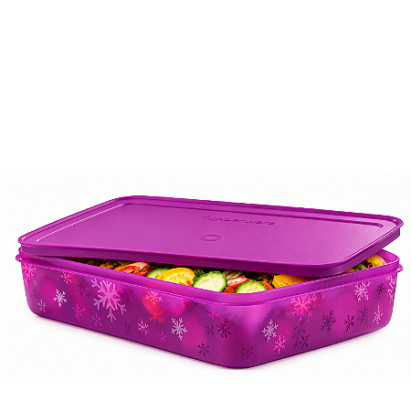 Tupperware Freezer Line Baixo 2,25 Litros Roxa