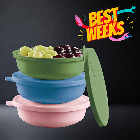 Tupperware Kit Tigela Aloha 450ml 3 Peças