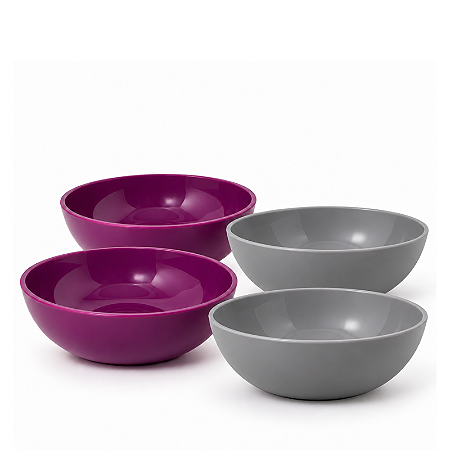 Tupperware Kit Tigelinha Allegra 250ml 4 Pecas Cinza e Roxo