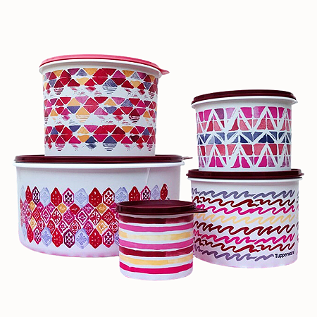 Tupperware Kit Estampa Geométrica 5 Pecas