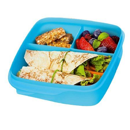 Tupperware Basic Line 550ml Com Divisórias Azul