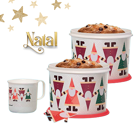 Tupperware Caixas e Caneca Natalina 3 Pecas