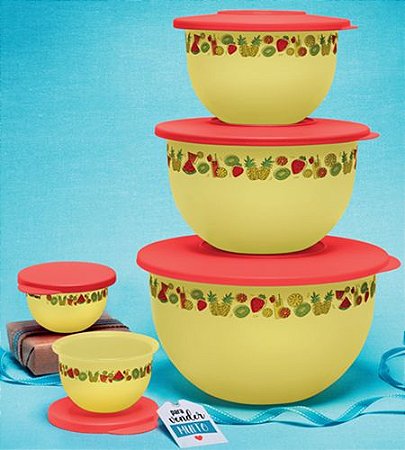 Tupperware Conjunto Tigela Murano Verão 5 Pecas