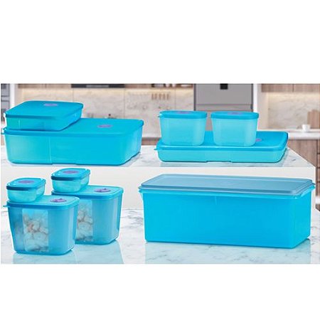 Tupperware PDA Freezertime 10 Pecas Azul Loja Chefe Tupperware