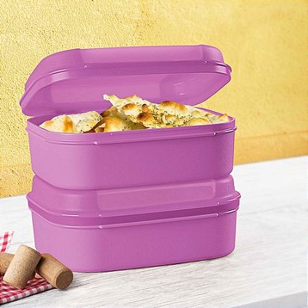 Tupperware Visual Box Pequeno 1,1 Litros Lilás 2 Pecas