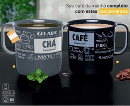 Tupperware Caneca Café e Chá 350ml 2 Pecas