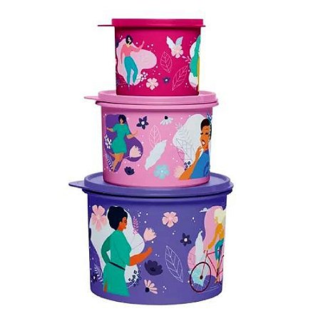 Tupperware Kit Tupper Caixa Mulheres 3 Pecas