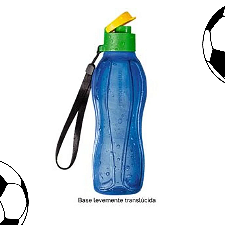 Tupperware Eco Garrafa 500ml Azul Tricolor Brasil
