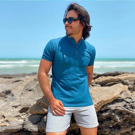 camisa polo masculina gola padre