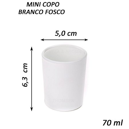 COPO MINI VIDRO BRANCO FOSCO - 70 ml