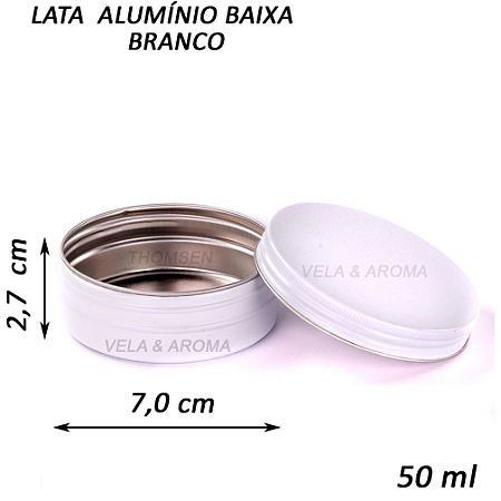 LATA DE ALUMINIO BAIXA 50 ml - BRANCO