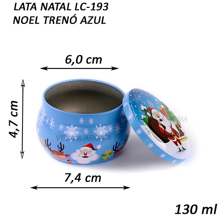 LATA VELA NATAL NOEL TRENO AZUL 130 ml - LC-193