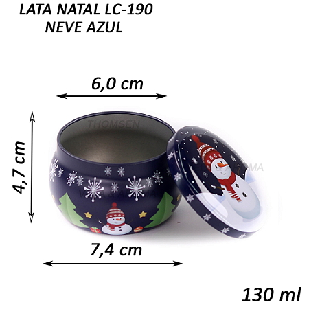 LATA VELA NATAL NEVE - AZUL MARINHO 130 ml - LC-190