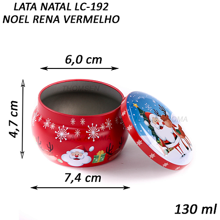 LATA VELA NATAL NOEL RENA - VERMELHO 130 ml - LC-192