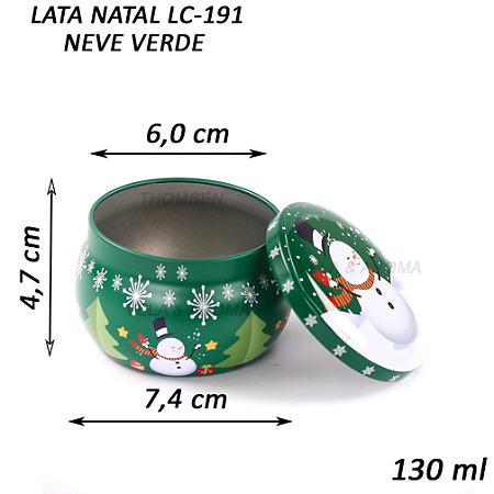 LATA VELA NATAL NEVE - VERDE 130 ml - LC-191
