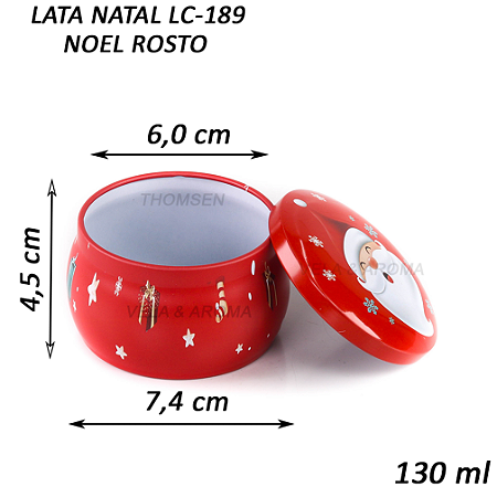 LATA VELA NATAL PAPAI NOEL ROSTO 130 ml - LC-189