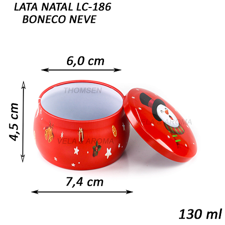 LATA VELA NATAL BONECO NEVE 130 ml - LC-186