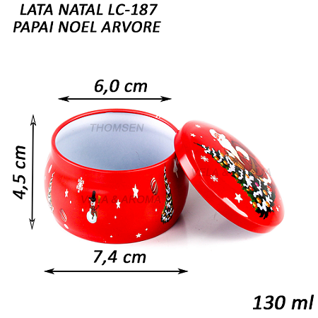 LATA VELA NATAL PAPAI NOEL ARVORE 130 ml - LC-187