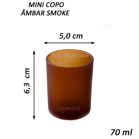 COPO MINI VIDRO AMBAR SMOKE JATEADO - 70 ml
