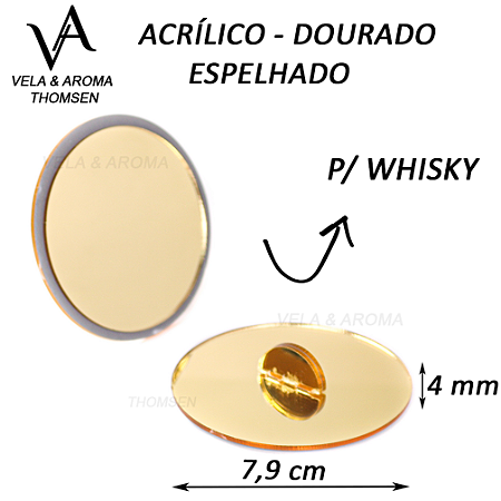 TAMPA WHISKY ACRILICO- DOURADO ESPELHADO
