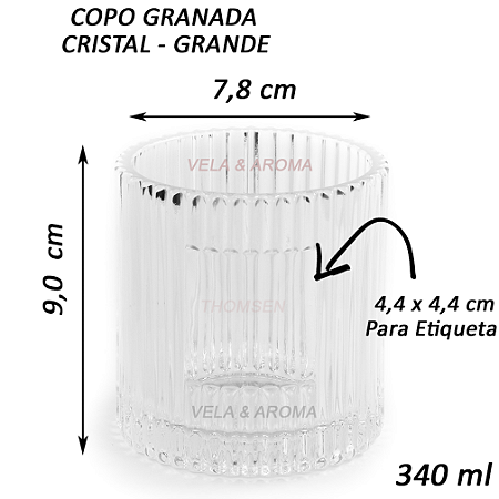 COPO VELA GRANADA GRANDE 340 ML - CRISTAL
