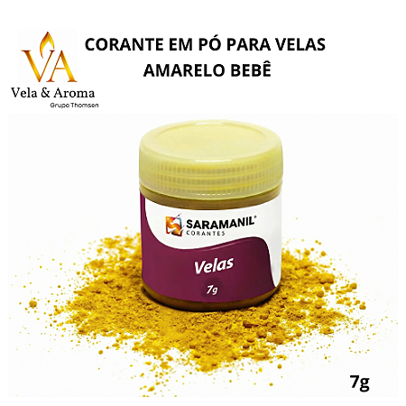 CORANTE EM PÓ PARA VELAS - AMARELO BEBÊ 7g - SARAMANIL