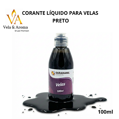 CORANTE LIQUIDO PARA VELAS - PRETO 100ml - SARAMANIL