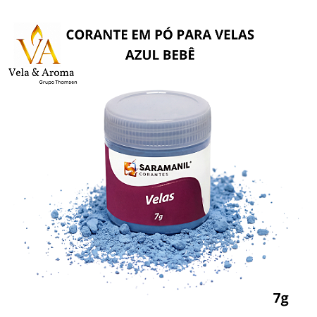 CORANTE EM PÓ PARA VELAS - AZUL BEBÊ 7g - SARAMANIL