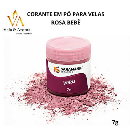 CORANTE EM PÓ PARA VELAS - ROSA BEBÊ  7g - SARAMANIL