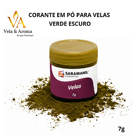 CORANTE EM PÓ PARA VELAS - VERDE ESCURO  7g - SARAMANIL
