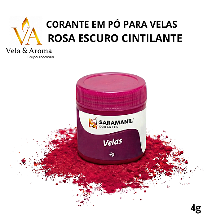 CORANTE EM PÓ CINTILANTE PARA VELAS - ROSA ESCURO  4g  SARAMANIL