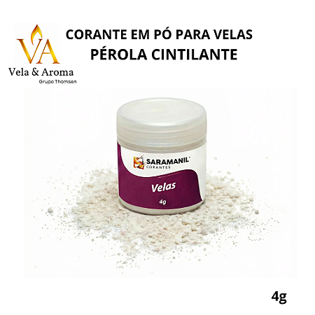 CORANTE EM PÓ CINTILANTE PARA VELAS -  PÉROLA  4g - SARAMANIL