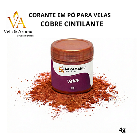 CORANTE EM PÓ CINTILANTE PARA VELAS -  COBRE   4g - SARAMANIL
