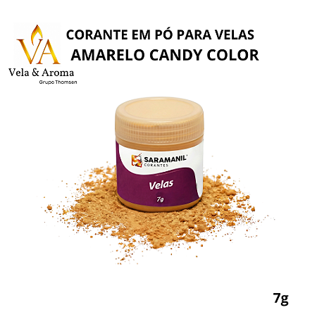 CORANTE EM PÓ CANDY COLOR PARA VELAS - AMARELO  7g - SARAMANIL