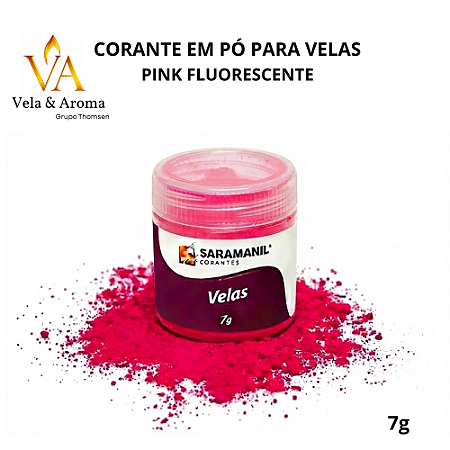 CORANTE EM PÓ PARA VELAS - PINK FLUORESCENTE 7g - SARAMANIL