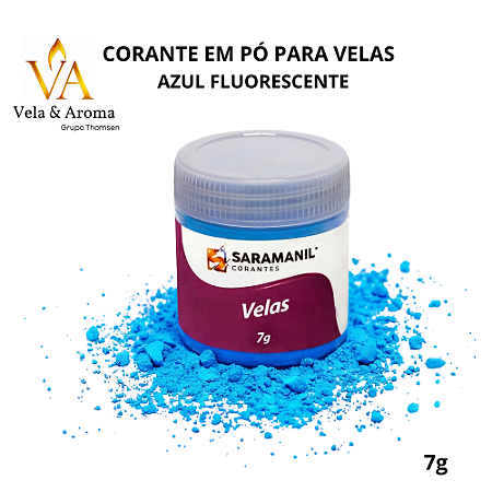 CORANTE EM PÓ PARA VELAS - AZUL FLUORESCENTE  7g - SARAMANIL