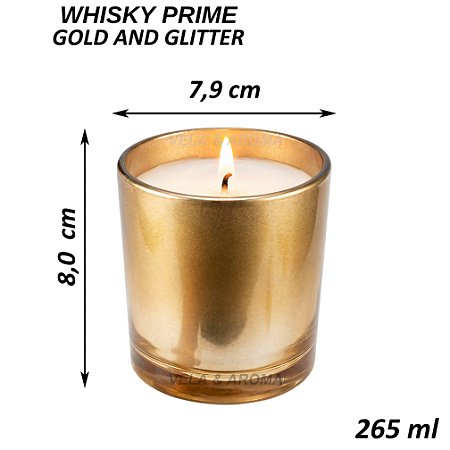 COPO WHISKY PRIME GOLD AND GLITTER - 265 ml