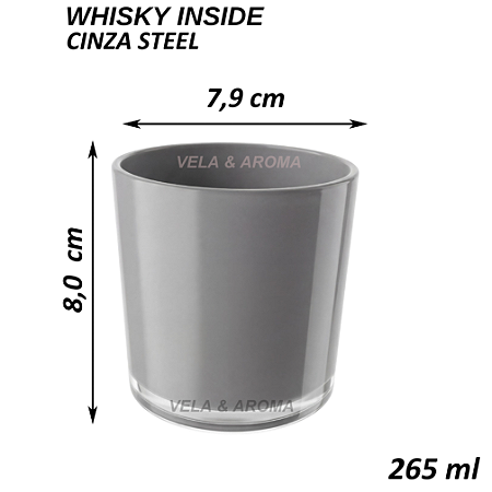 COPO WHISKY INSIDE CINZA STEEL - 265 ml